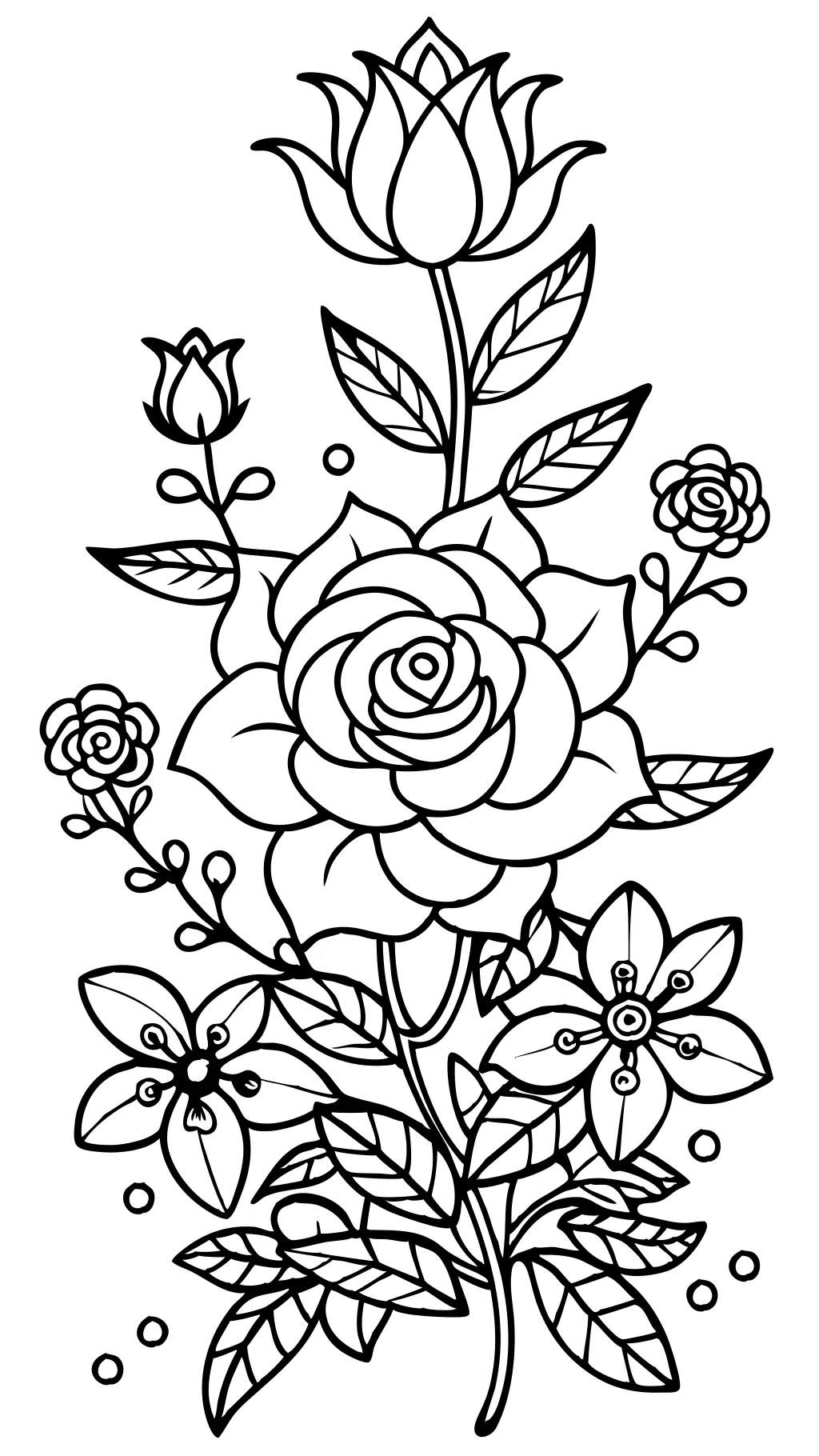 Página para colorear floral